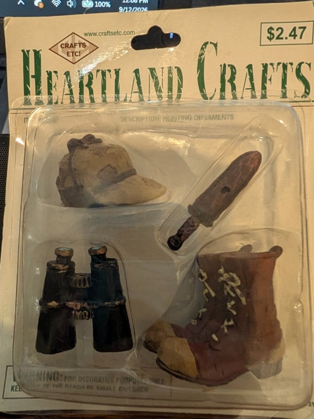 Heartland Crafts 4 Figurine Hunter, Bird Watcher, Hiking, Cake Decoration/Topper